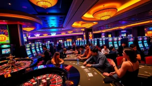 Players enjoying the thrilling games at 789 club casino with vibrant tables and luxurious ambiance.