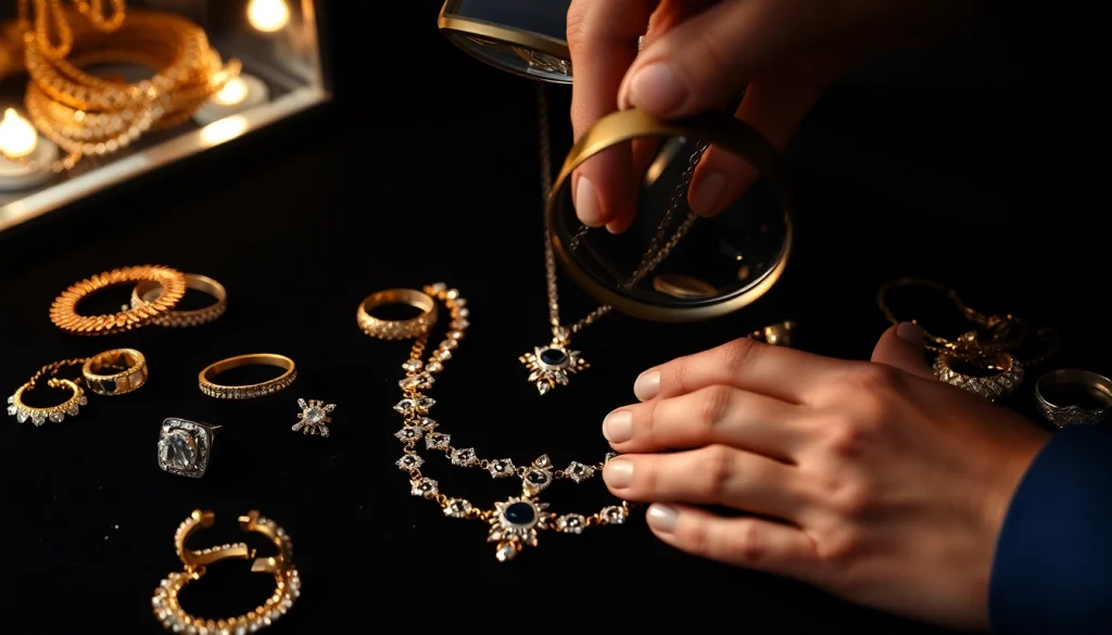 Schmuckankauf von hochwertigen Gold- und Silberschmuckstücken in einem eleganten Ambiente.