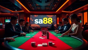 Experience thrilling moments at sa88 poker tables with vibrant chips and elegant players.