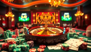 Experience the excitement of betting at https://www.jl55.one/ with a luxurious roulette wheel and vibrant poker chips.