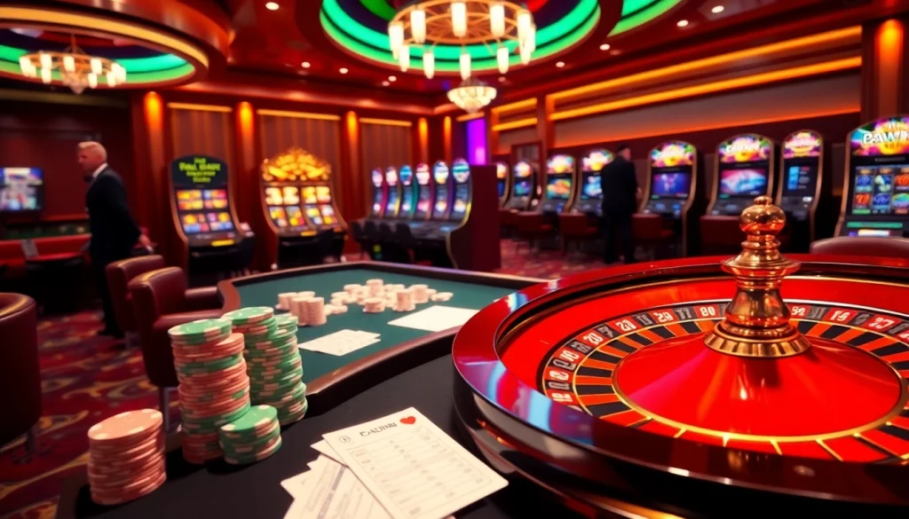 Experience high-stakes gaming at hay.win with vibrant roulette wheels and poker chips.