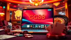 Experience thrilling gaming at GG88 with interactive poker chips and casino tables.