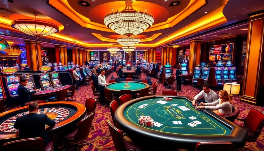Experience the thrill of gambling at https://okwin68.net/ with sleek casino tables and lively players enjoying their games.