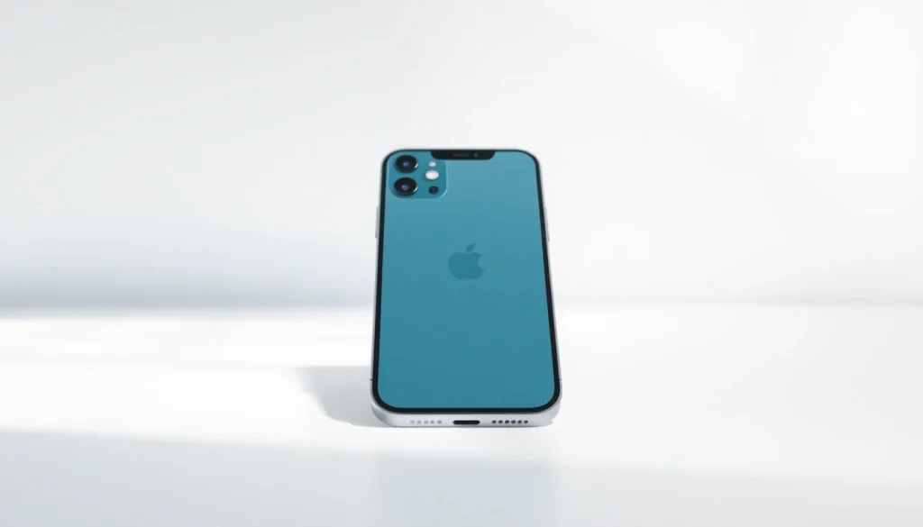 Presenta el iPhone 17 Air en un entorno elegante y luminoso, destacando su diseño delgado.