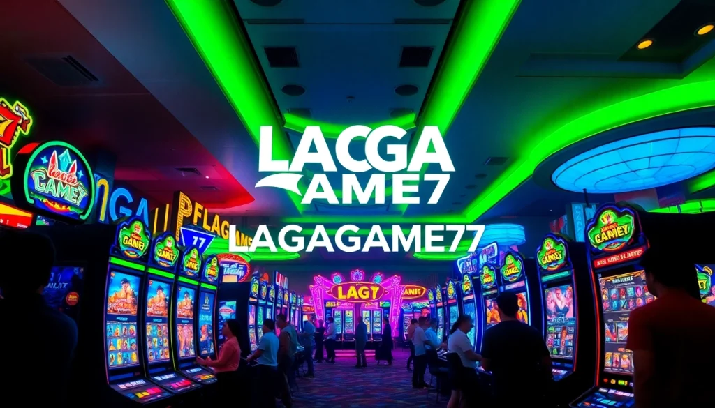 LAGAGAME77 captivating slot game scene in a vibrant casino atmosphere