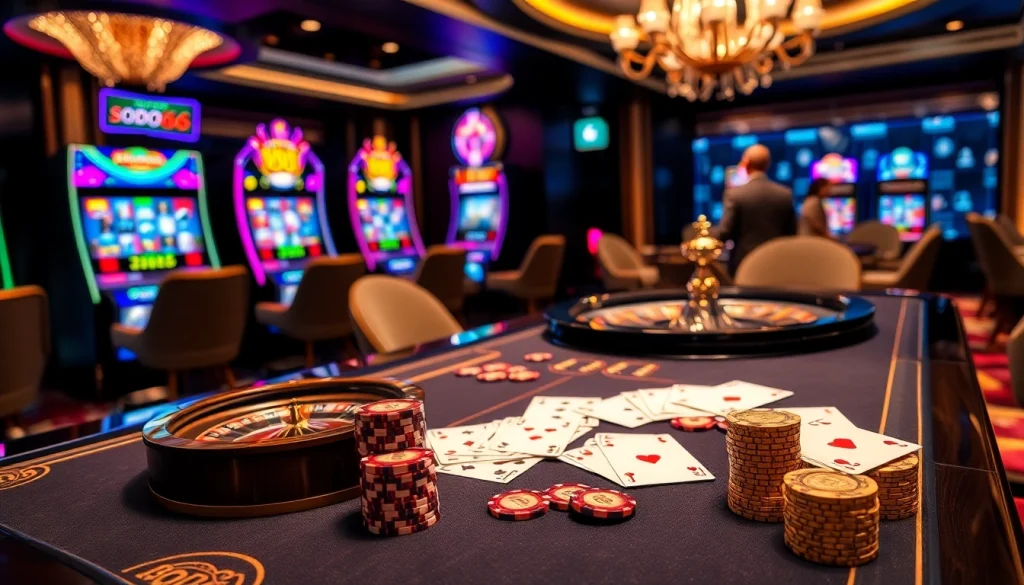 Experience thrilling gameplay at SODO66's luxurious casino gaming scene.