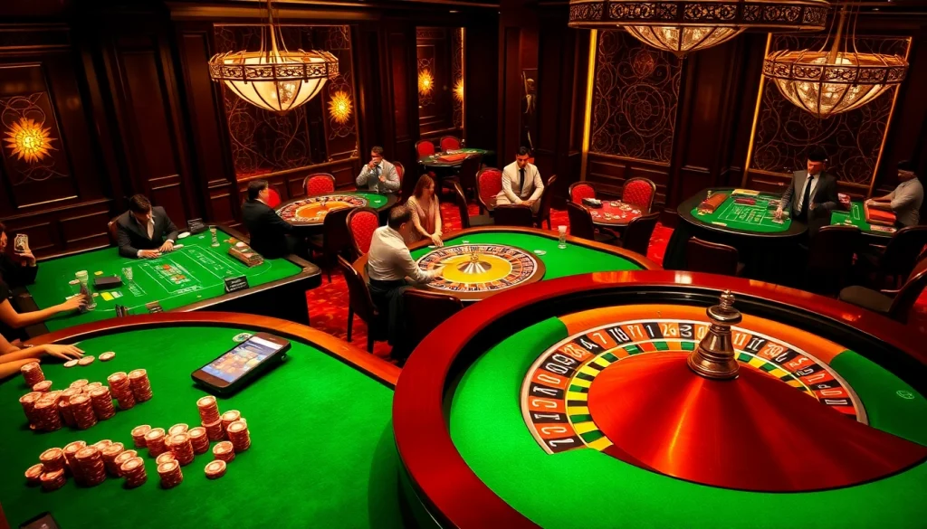 Experience thrilling casino action at https://hm88.studio/ with vibrant poker chips and roulette excitement.