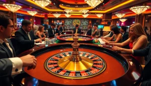 เล่นเกมภายใน tiger24 ด้วยสีสันสดใสที่คาสิโนที่มีรูเล็ต.