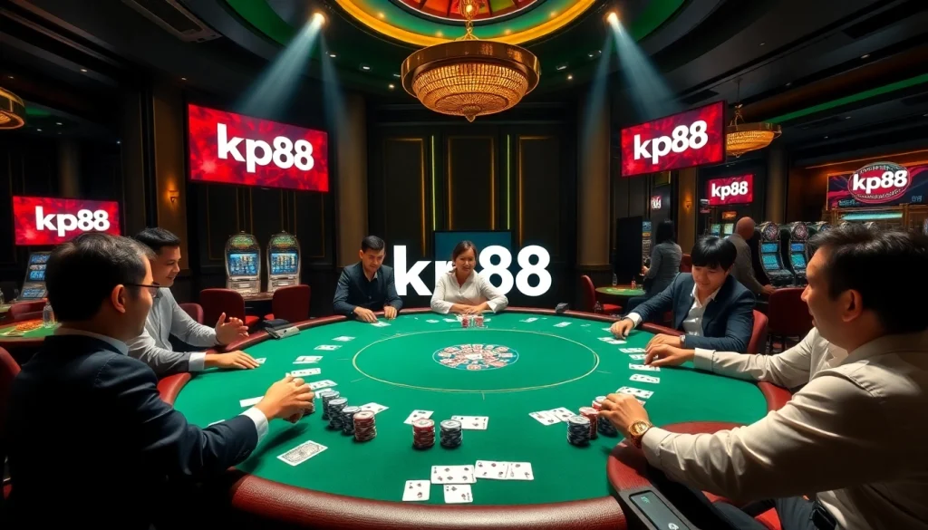 Sharpen your strategy at kp88's luxurious casino poker table with expert dealers.