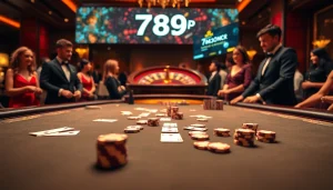 Experience the thrill of 789 P with professional gamblers at a luxurious casino table.