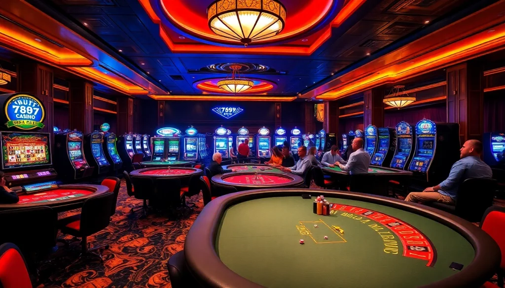 Engaging players at vibrant casino tables with betting chips at 789p.