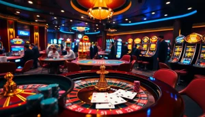 Experience the thrill of the rr88 link with vibrant casino gaming action including slots, roulette, and poker.