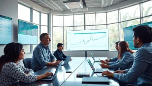 Students learning in a trading institute in Kerala, focused on stock market education.
