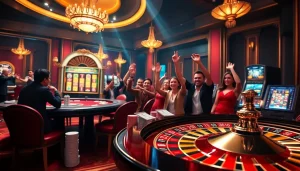 Experience the excitement of Nhà cái uy tín with vibrant casino tables and engaging players.