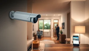 Cámaras de seguridad monitoreando la entrada de una casa moderna con tecnología avanzada.