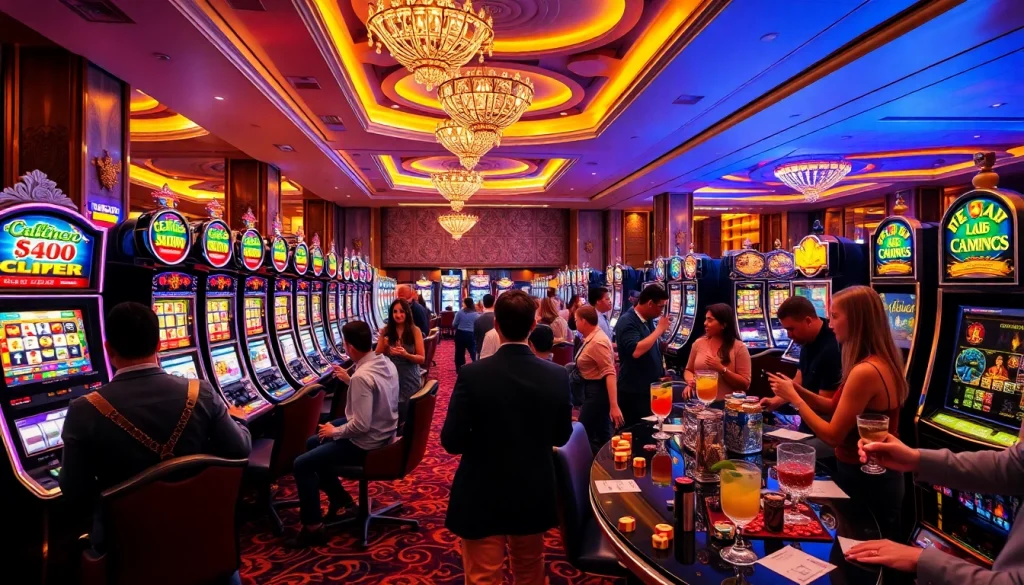 Experience the excitement of gambling at https://nohudoithuong.us/ with dazzling slot machines amidst active players.