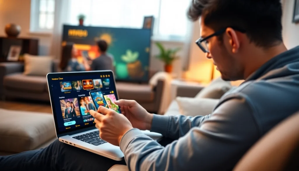 Experience MM88's user-friendly online gambling interface on multiple devices, showcasing diverse gaming options.