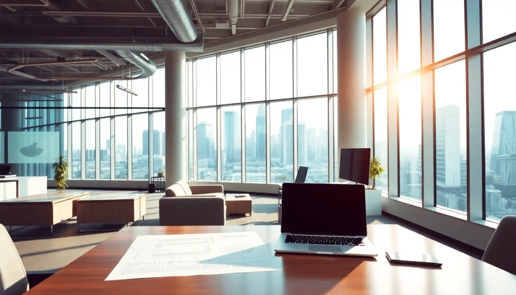 Explore industrial leasing in a vibrant office showcasing a modern workspace.