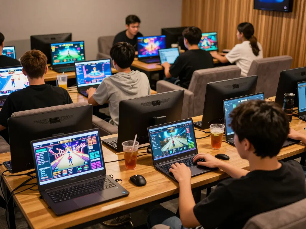 S666 players enjoying interactive online casino games in a vibrant gaming lounge