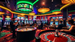 PHJOY sports betting excitement with players enjoying the vibrant casino environment.