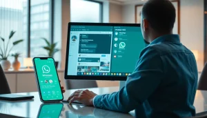 Using WhatsApp Web for seamless communication on a modern desktop.