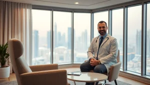 Psychiatrist Dubai consulting with patients in a calm, professional setting.