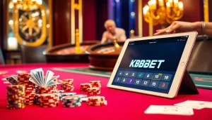 KBBET online gambling scene showcasing poker action and casino chips