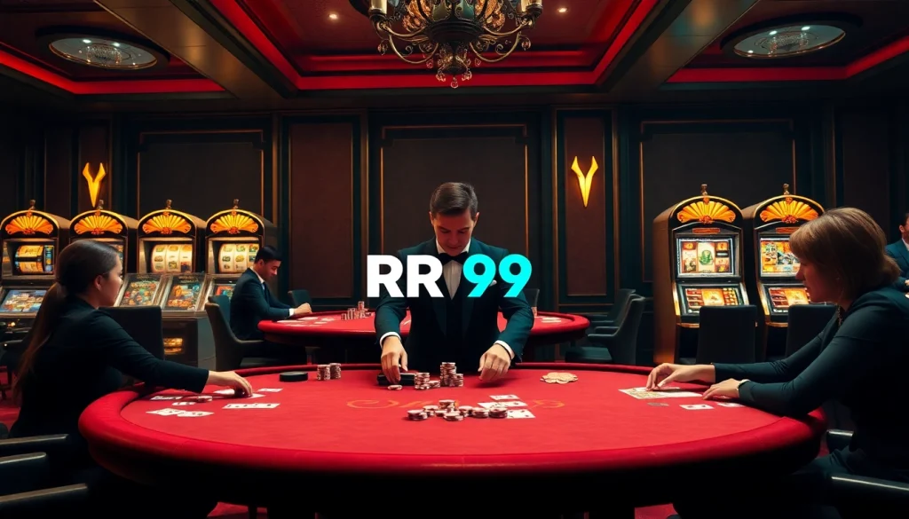 Engaging players in a luxurious casino setting experiencing RR99 bet excitement.