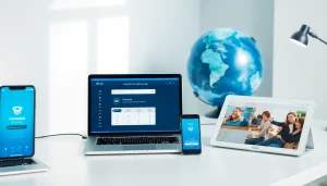 现代工作区中，已连接设备上的快连下载应用界面。