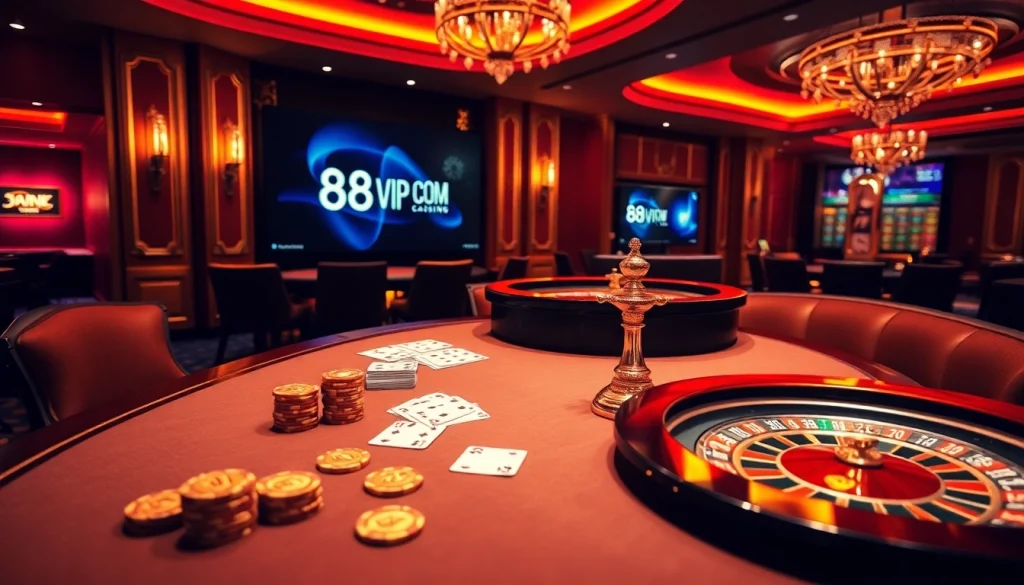 Engaging poker table scene representing 68VIP.COM with vibrant colors and excitement.