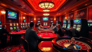 Players engage in thrilling gameplay at https://taixiumd5.fan/ with vibrant casino elements and digital interfaces.
