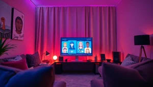 Engaging NSFW AI interaction scene highlighting vibrant character displays and modern aesthetics.