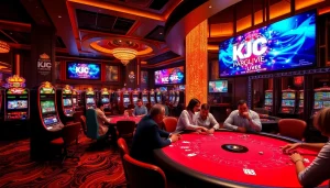 KJC live event showcasing an elegant casino experience with players at a poker table.