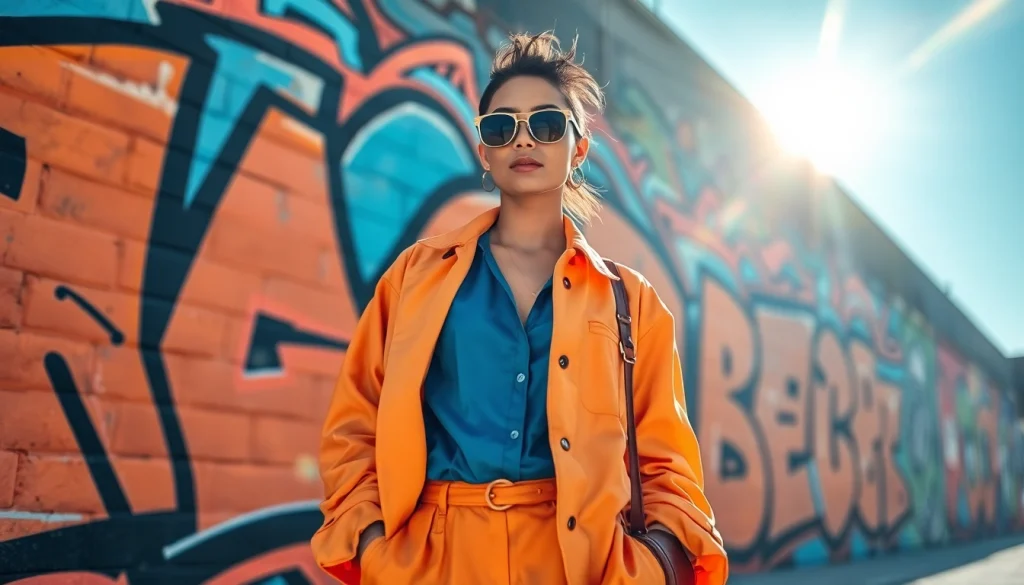 Stylish model in urban setting showcasing high-quality Fashion and Apparel.