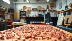 Creating a dxf file for laser cutting in a vibrant workshop environment.