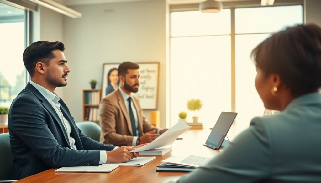 Grand Junction Personal Injury Lawyer consulting with clients in an office environment.