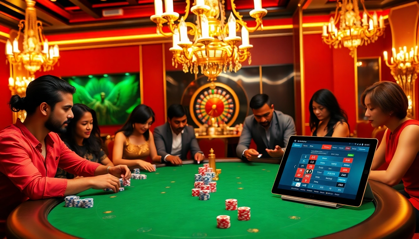 Lanka Ads featuring a luxurious casino scene with engaging players at a blackjack table.
