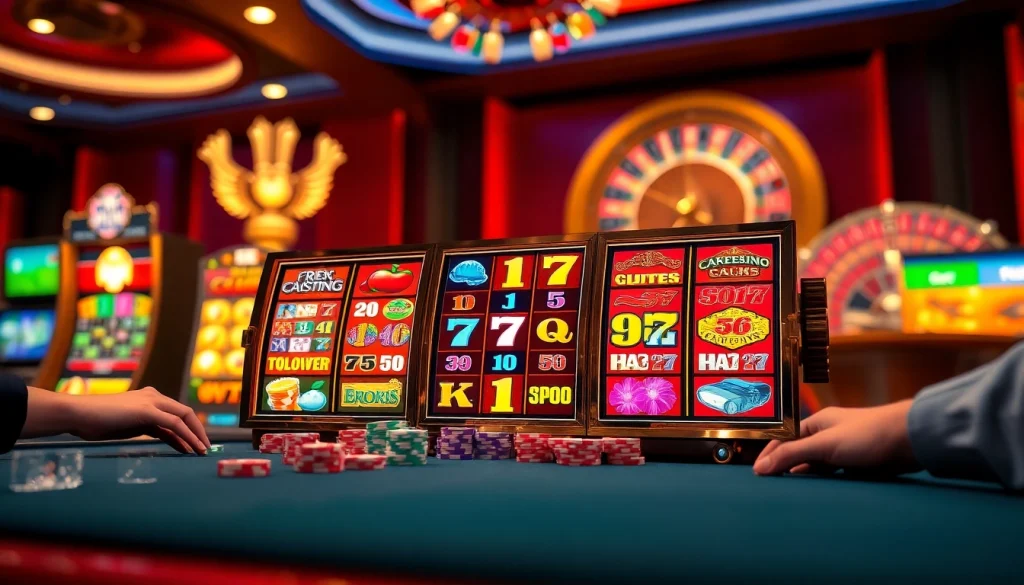 Engage with the sensational gaming world of viral4d featuring vibrant slot machines and elegant casino atmosphere.