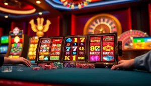 Engage with the sensational gaming world of viral4d featuring vibrant slot machines and elegant casino atmosphere.