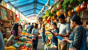 Engaging online marketplace scene illustrating diverse vendors and transactions at https://rr9935.com/.