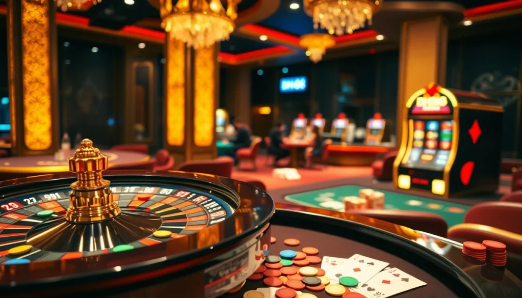 Experience the thrilling DH88 casino ambiance featuring lively roulette and poker.