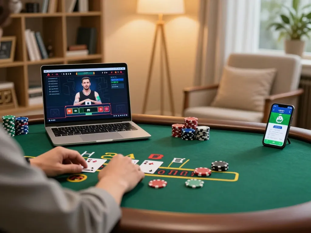 Player using five88 link in live dealer blackjack game, reflecting strategic gambling atmosphere