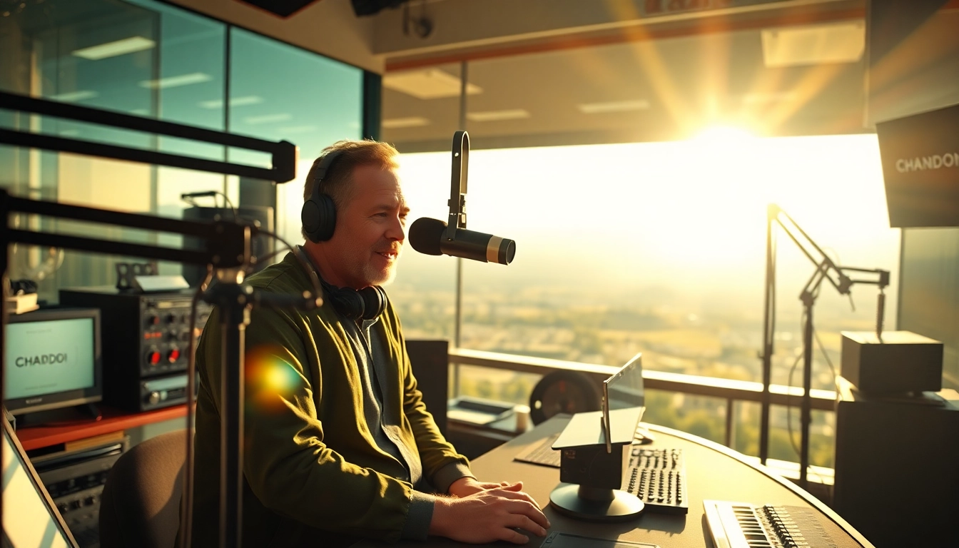 Capture engaging moments at https://chadronradio.com/ with a radio host in a professional studio setting.