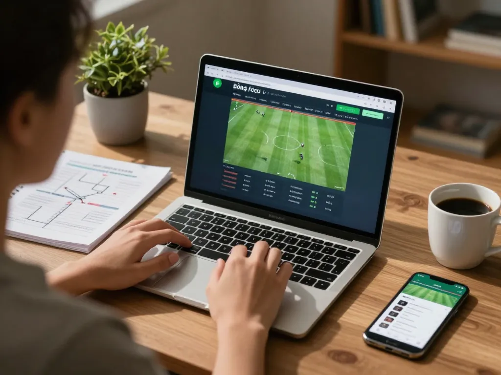 Engage in bóng đá lu betting with laptop strategy and cozy home surroundings for responsible gaming