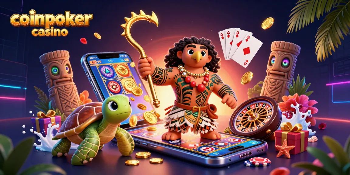 Découvrez l'univers captivant du coinpoker casino avec ce design illustré haut en couleur, plein d'action.