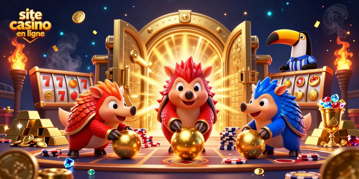 Obtenez de l'excitation sur site casino en ligne avec des pangolins rivaux jouant entre des jetons de poker.