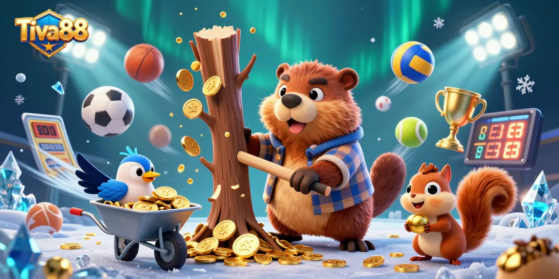 Engage with Tiva88's thrilling gaming experience featuring characters collecting golden treasures.