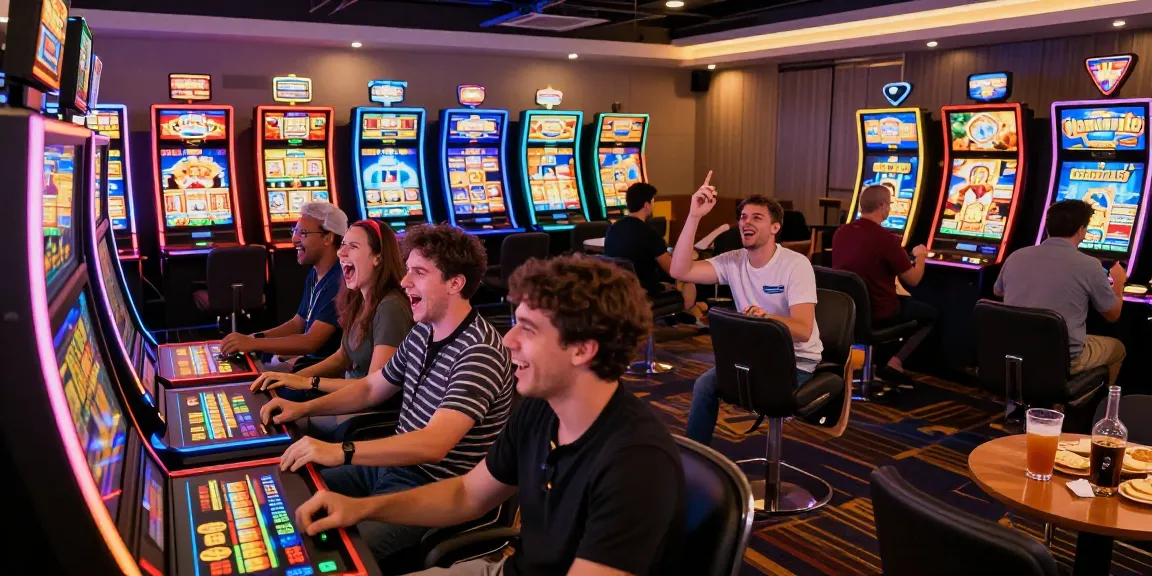 Exciting slot gaming experience in a modern casino setting with players engaged.