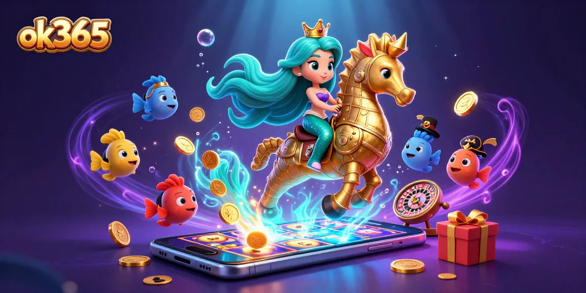 Spin to win with ok365 in a vibrant underwater casino scene featuring colorful characters and slot games.