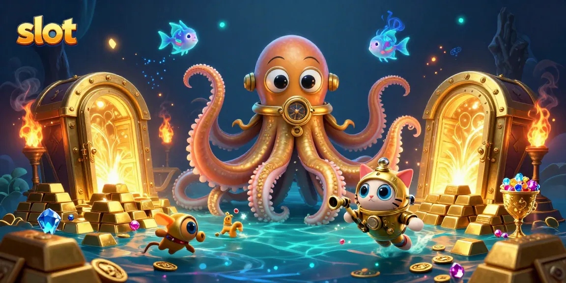 Spin the slot and win with vibrant treasures and dynamic characters in this 3D casino illustration.